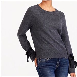 NWOT J. Crew Sweater with ribbon ties
